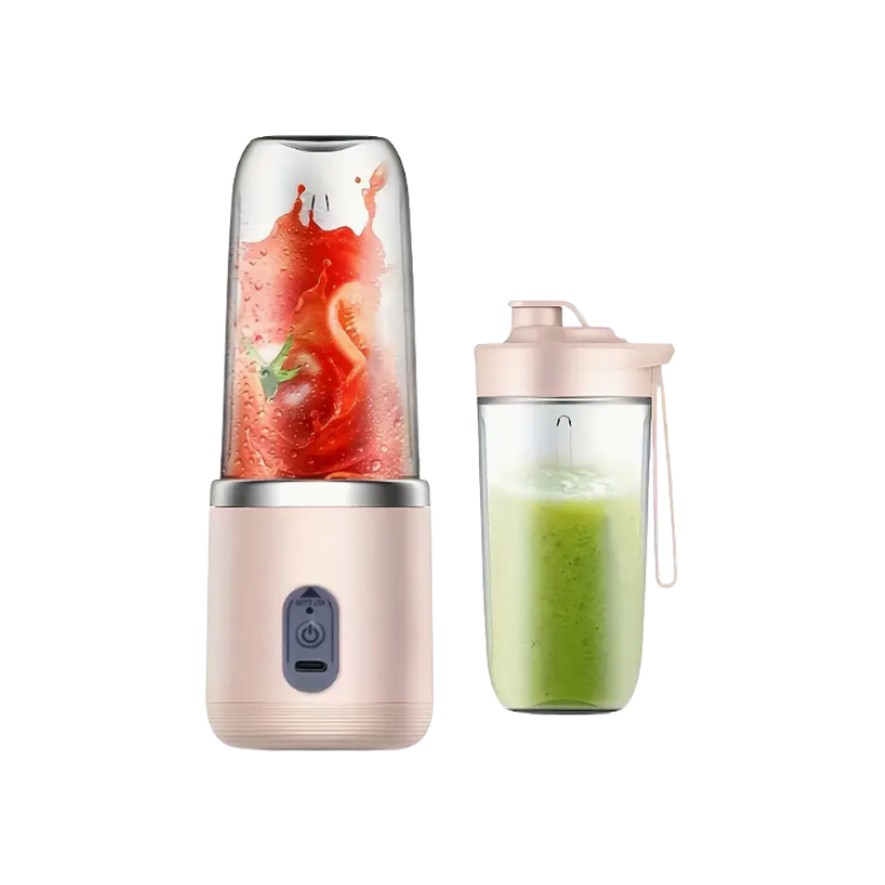 Portable Blender & Juicer – USB Rechargeable Smoothie Maker with Dual Cups, Personal Travel Blender for Shakes & Iced Drinks