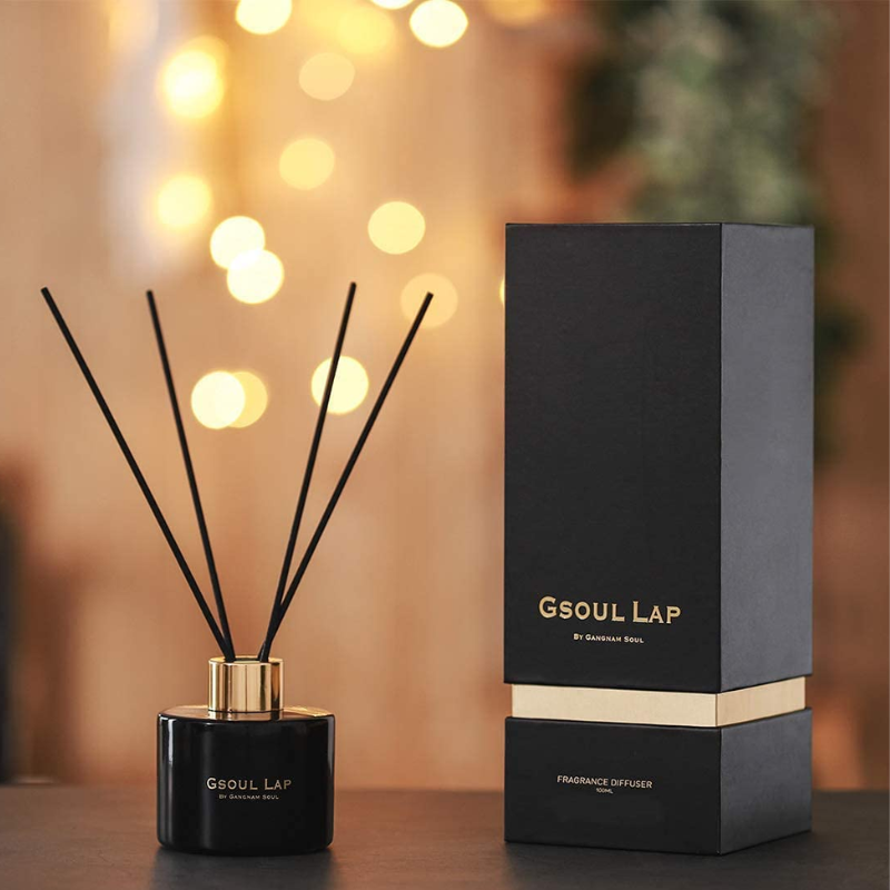 Rose & Dark Amber Reed Diffuser Set/Fragrance Oil Diffuser Reeds/Fresh Flowers Diffuser Sticks/Room Decor, Office Decor, Black Decor/Home Fragrance Products & Gifts
