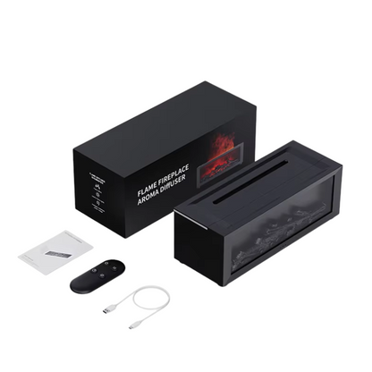 Fireplace Aroma Diffuser – Creative Flame Humidifier with Waterless Auto-Off